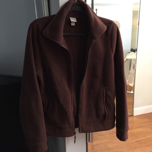🛍Merona- Target Fleece Jacket Brown Sz M  Pockets - Picture 1 of 3